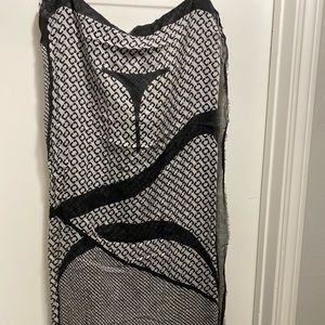 XL black and cream DVF scarf